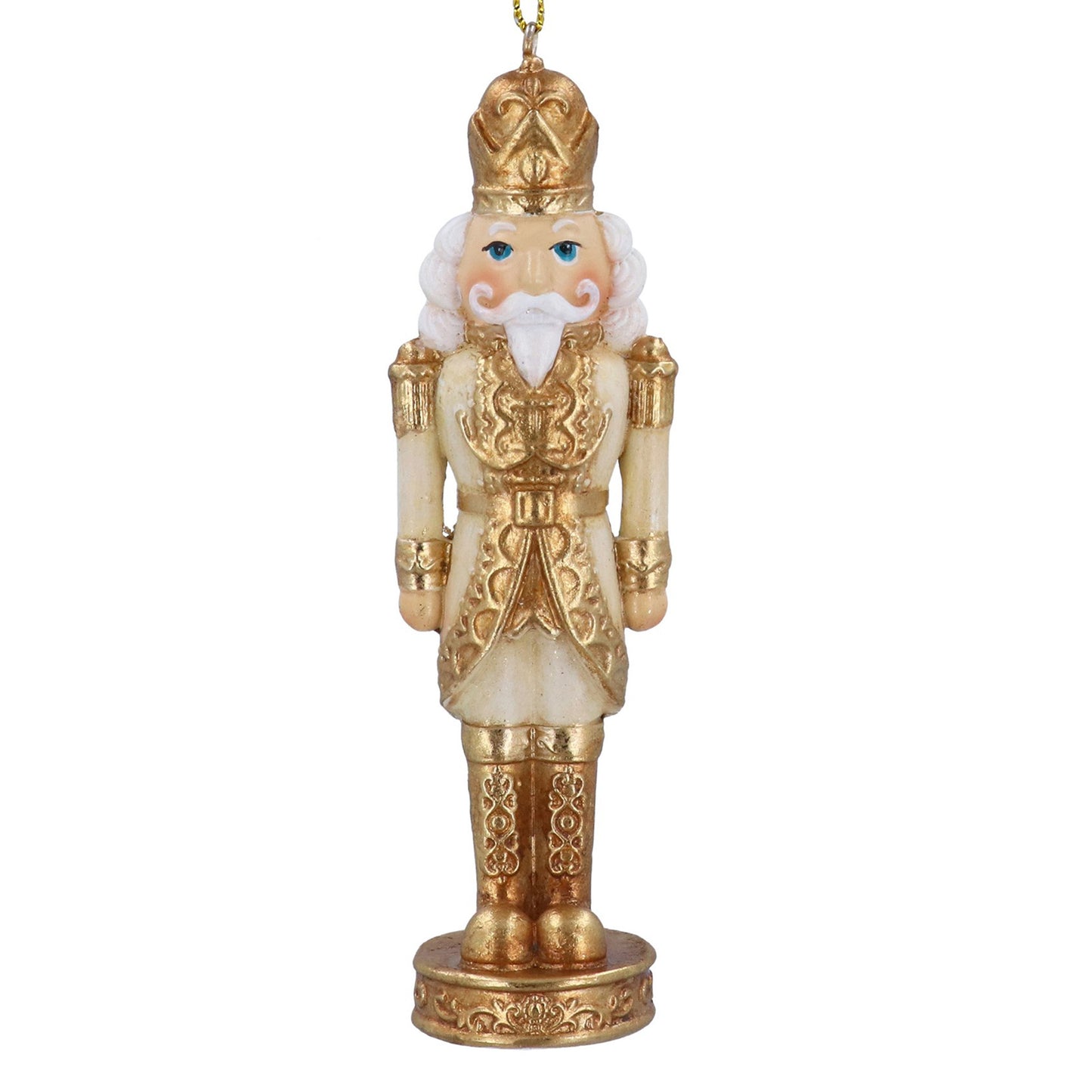 Cream & Champagne Gold Resin Nutcracker