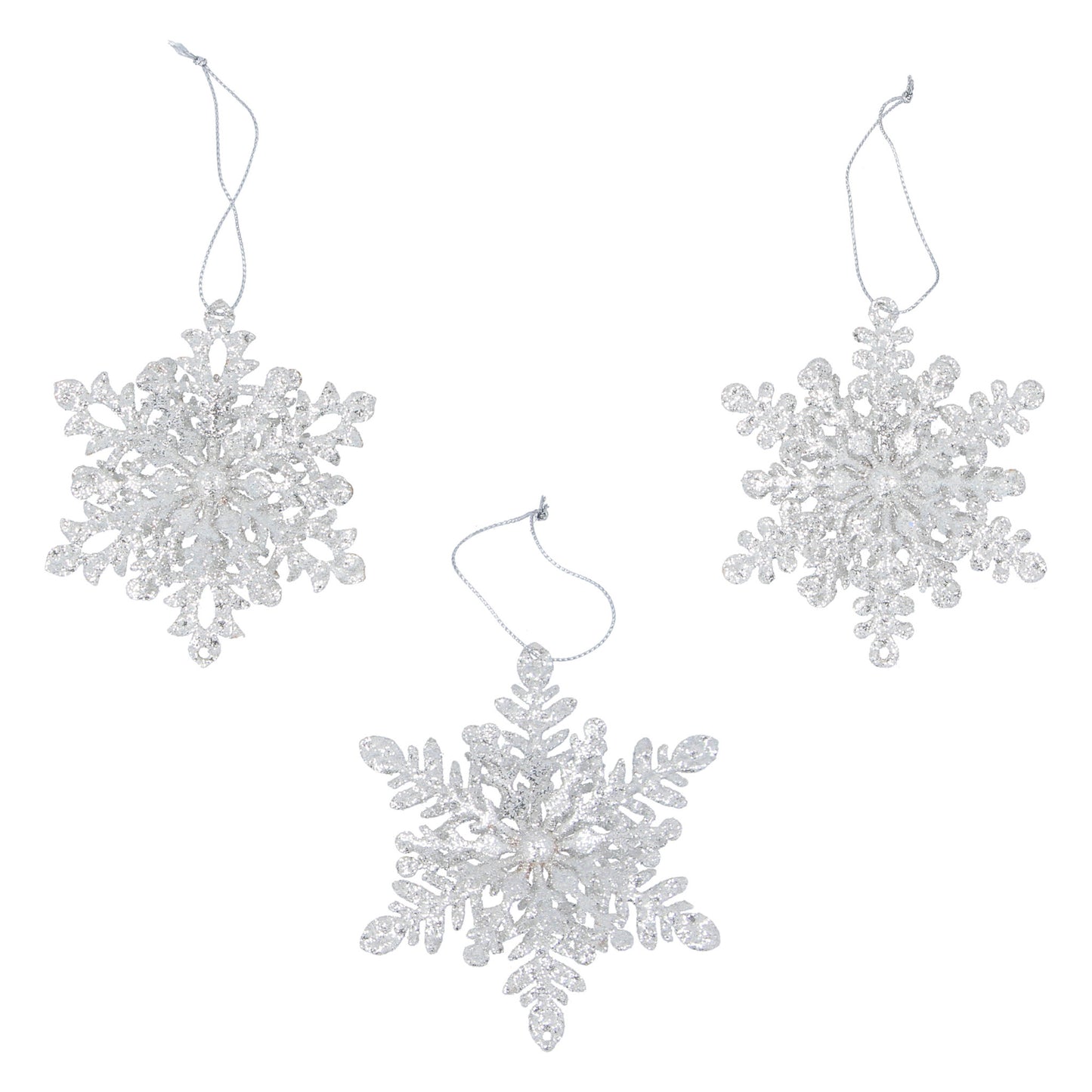 Silver Sparkling Tin Snowflake