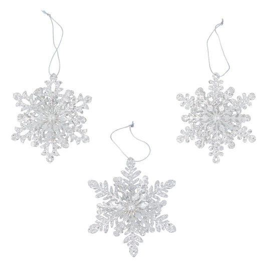 Silver Sparkling Tin Snowflake