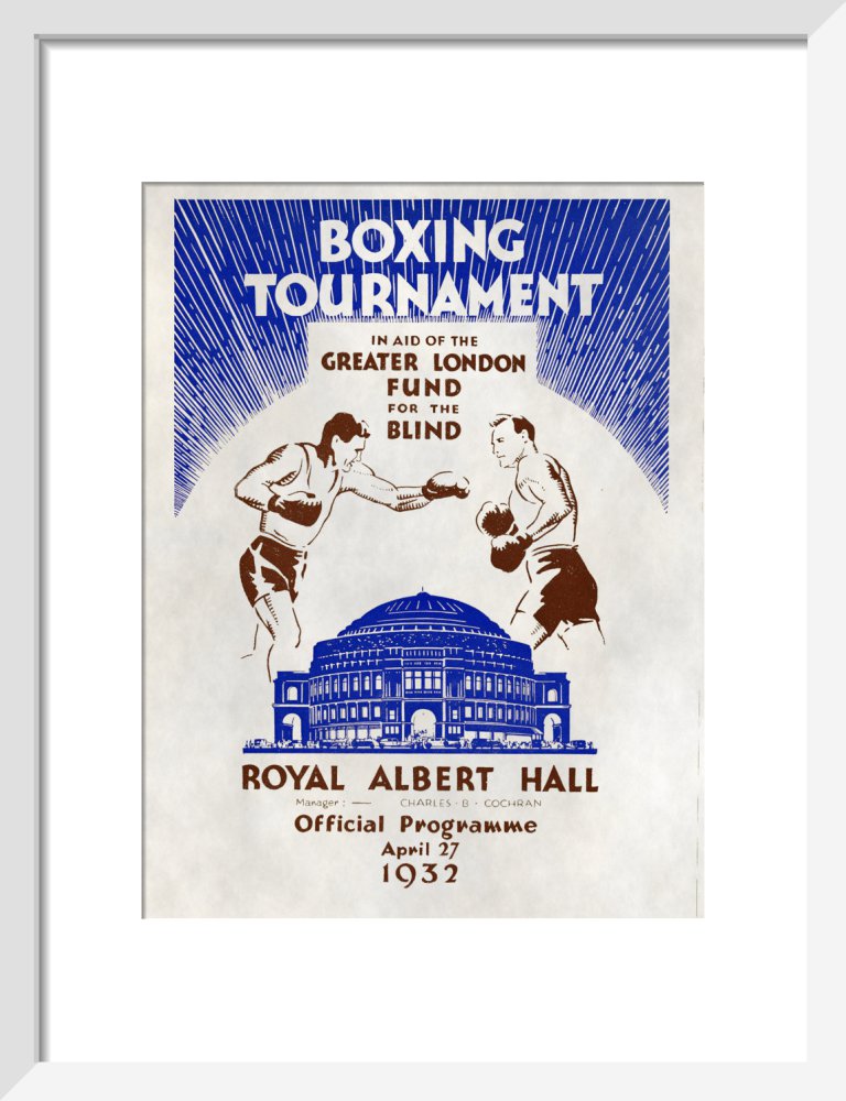 Programme for Boxing Tournament, in aid of the Greater London Fund for the Blind, 27 April 1932 - Royal Albert Hall