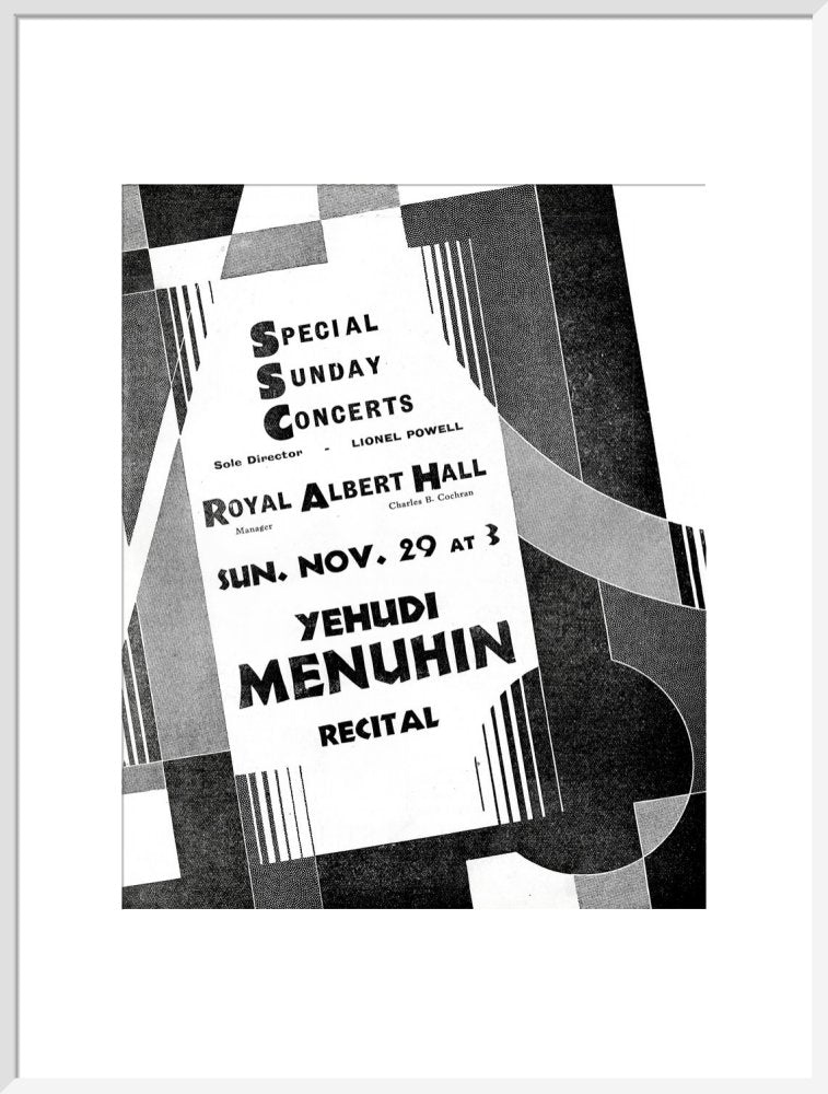 Programme for Special Sunday Concerts (1931-1932 Season) - Yehudi Menuhin, 29 November 1931 - Royal Albert Hall