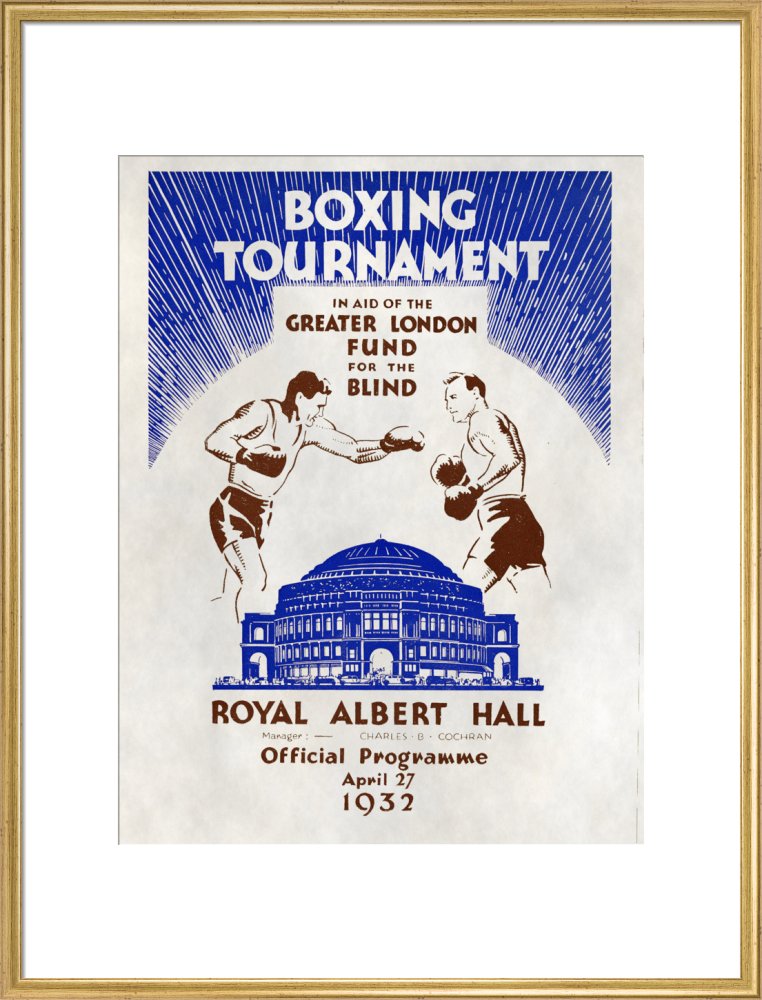 Programme for Boxing Tournament, in aid of the Greater London Fund for the Blind, 27 April 1932 - Royal Albert Hall