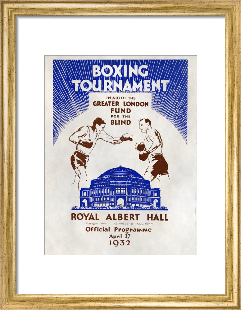 Programme for Boxing Tournament, in aid of the Greater London Fund for the Blind, 27 April 1932 - Royal Albert Hall
