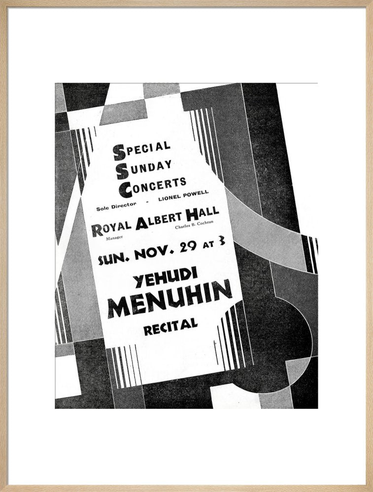 Programme for Special Sunday Concerts (1931-1932 Season) - Yehudi Menuhin, 29 November 1931 - Royal Albert Hall