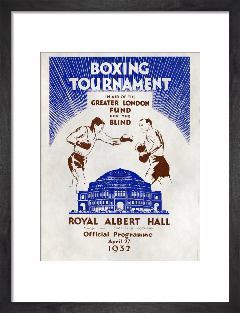 Programme for Boxing Tournament, in aid of the Greater London Fund for the Blind, 27 April 1932 - Royal Albert Hall