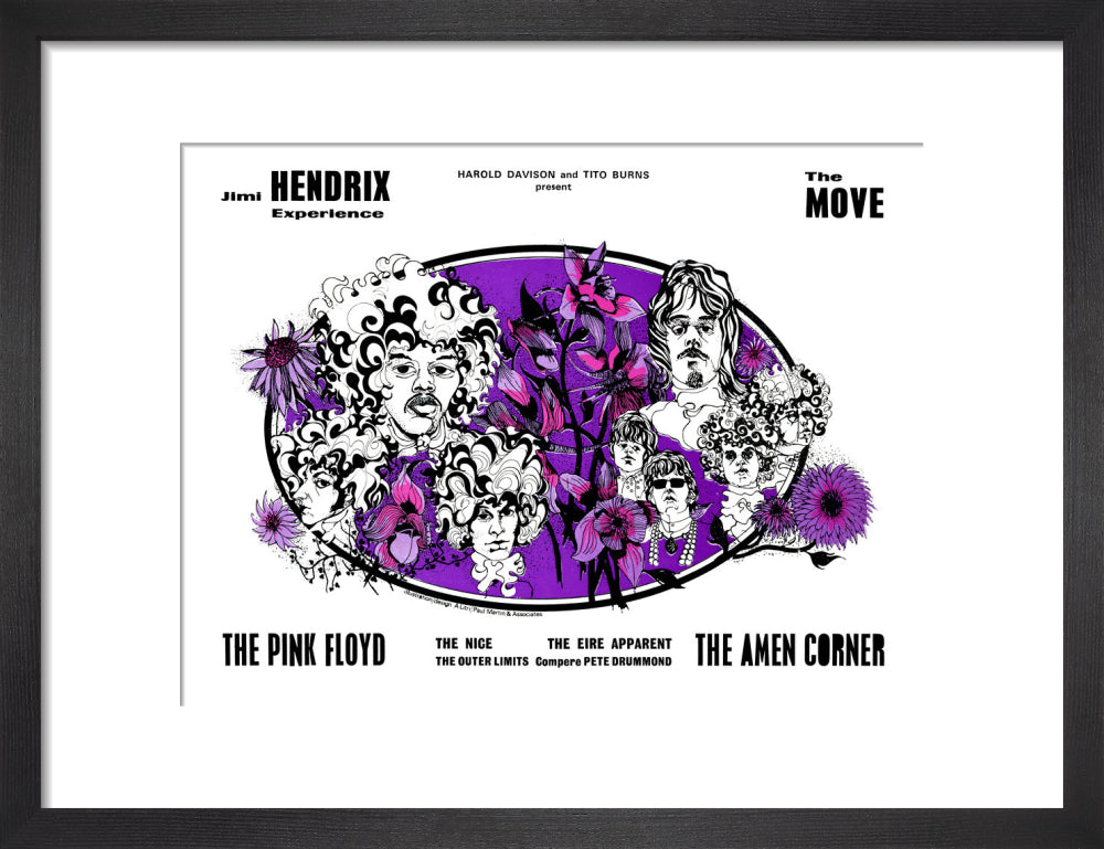 Jimi Hendrix Experience, The Move, The Pink Floyd, The Amen Corner and The Nice Art Print