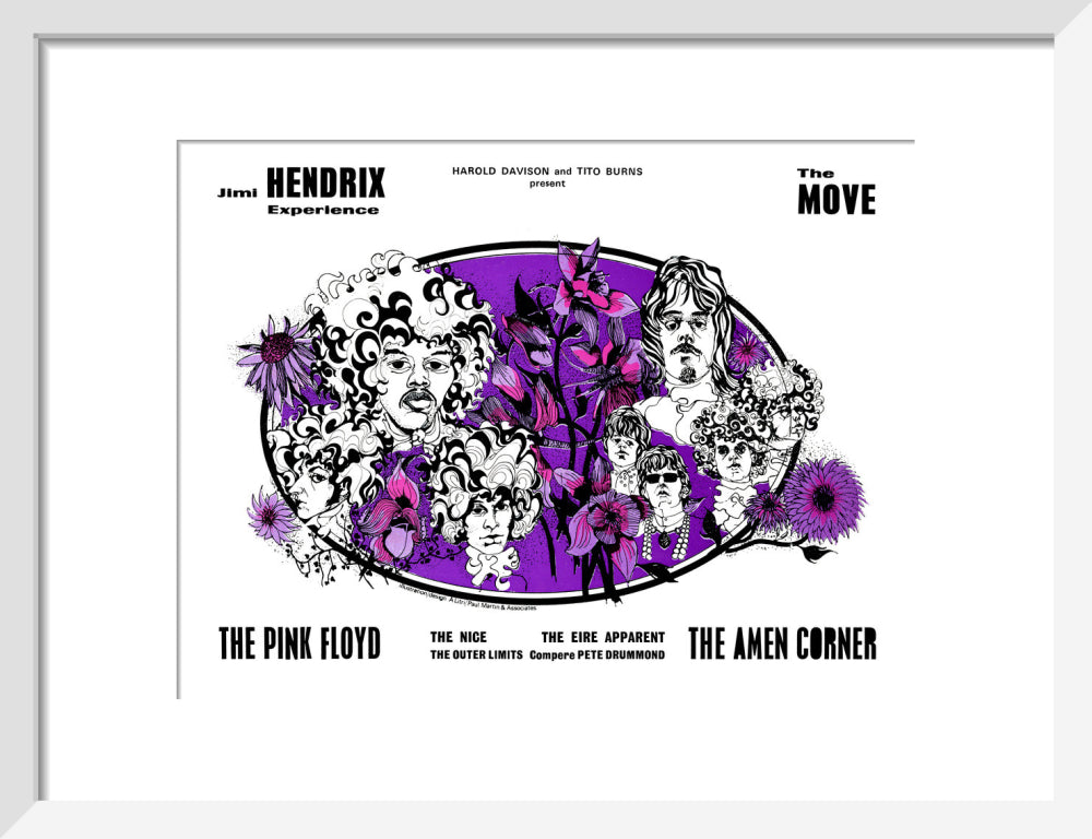 Jimi Hendrix Experience, The Move, The Pink Floyd, The Amen Corner and The Nice Art Print
