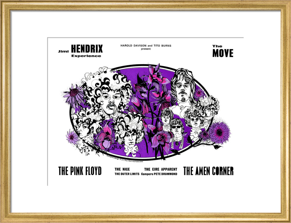 Jimi Hendrix Experience, The Move, The Pink Floyd, The Amen Corner and The Nice Art Print