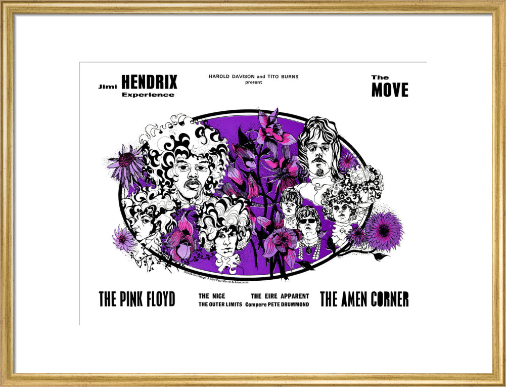 Jimi Hendrix Experience, The Move, The Pink Floyd, The Amen Corner and The Nice Art Print