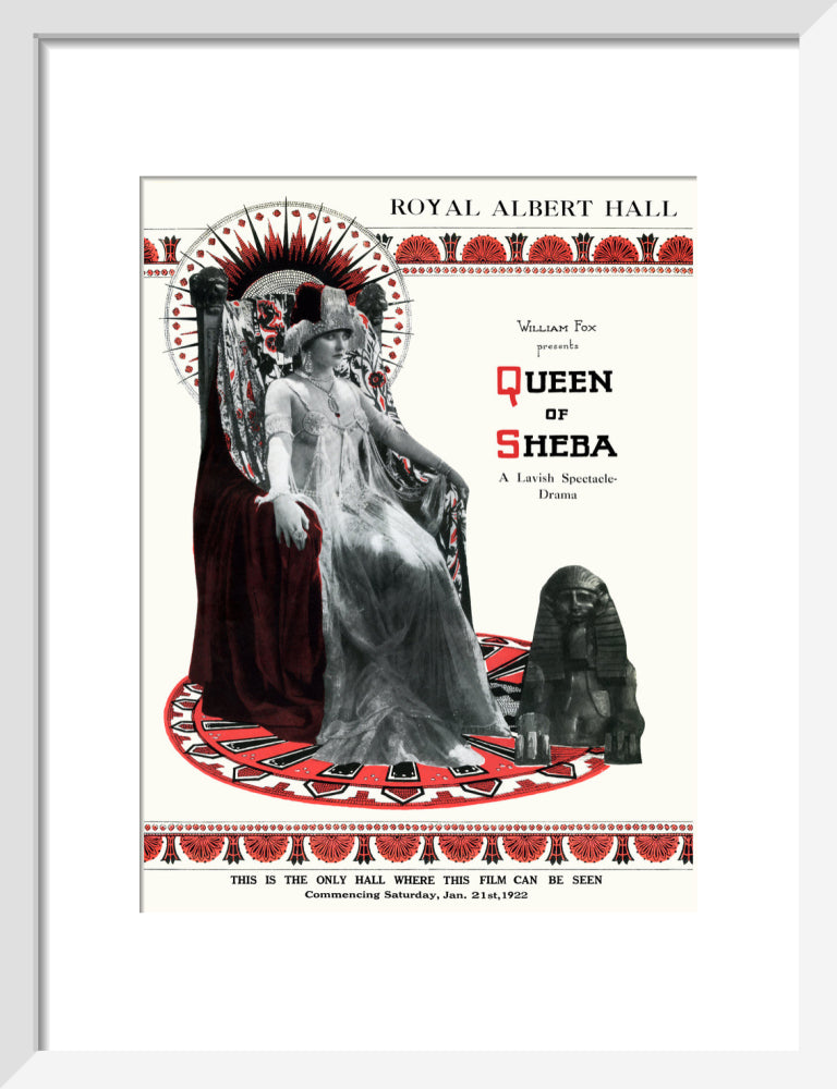 William Fox Presents 'Queen of Sheba' Art Print