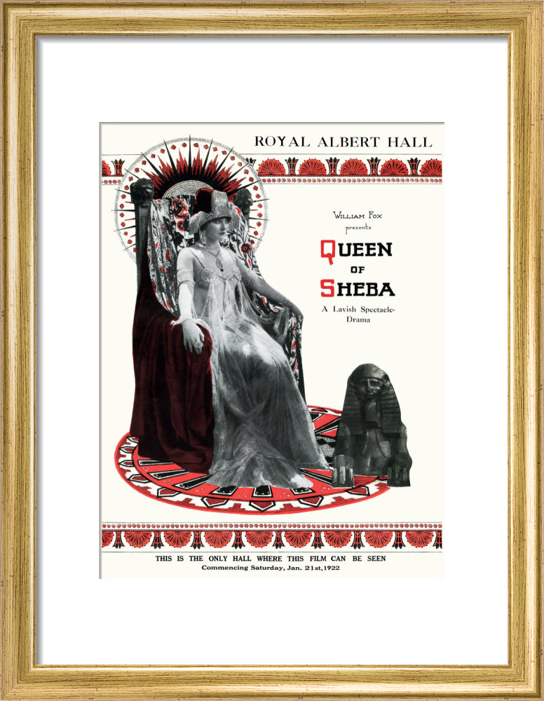 William Fox Presents 'Queen of Sheba' Art Print