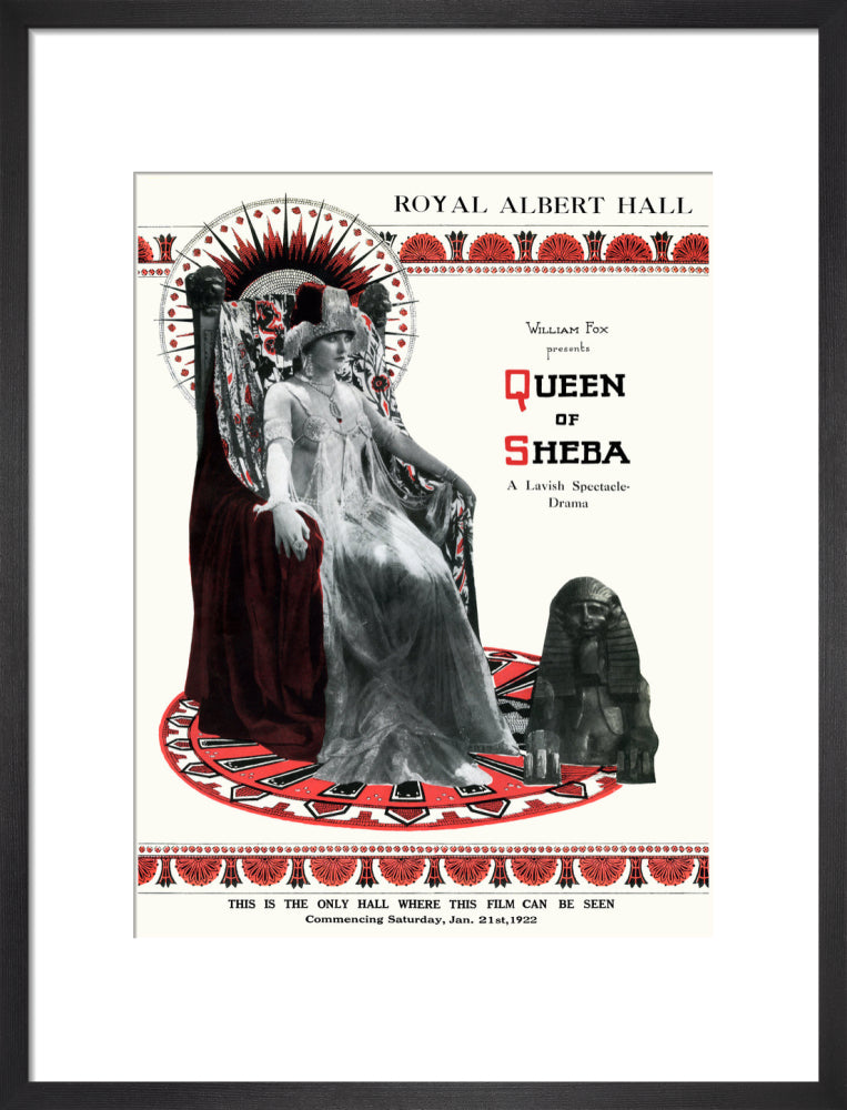 William Fox Presents 'Queen of Sheba' Art Print