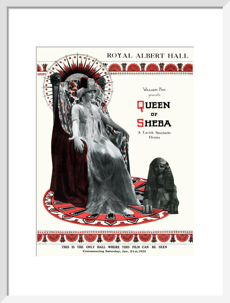 William Fox Presents 'Queen of Sheba' Art Print