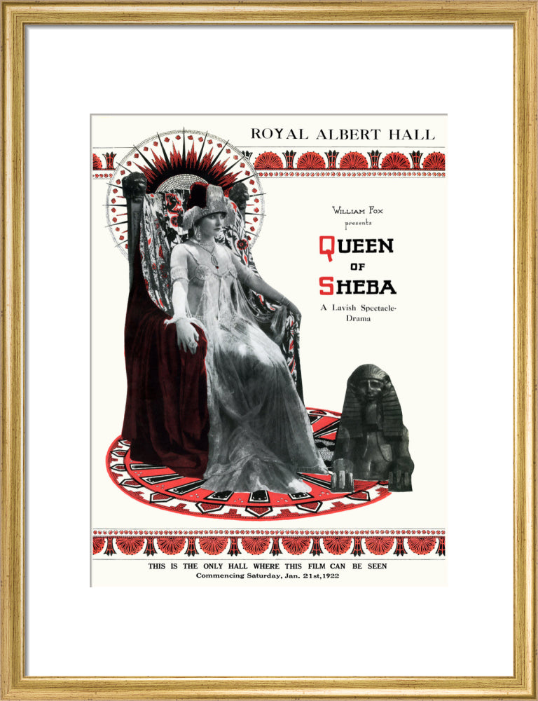 William Fox Presents 'Queen of Sheba' Art Print
