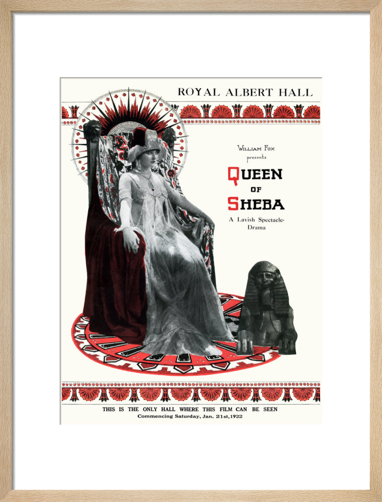 William Fox Presents 'Queen of Sheba' Art Print