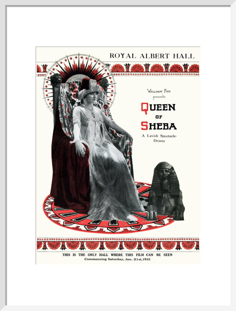 William Fox Presents 'Queen of Sheba' Art Print