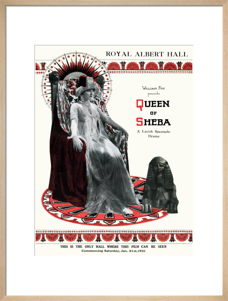 William Fox Presents 'Queen of Sheba' Art Print