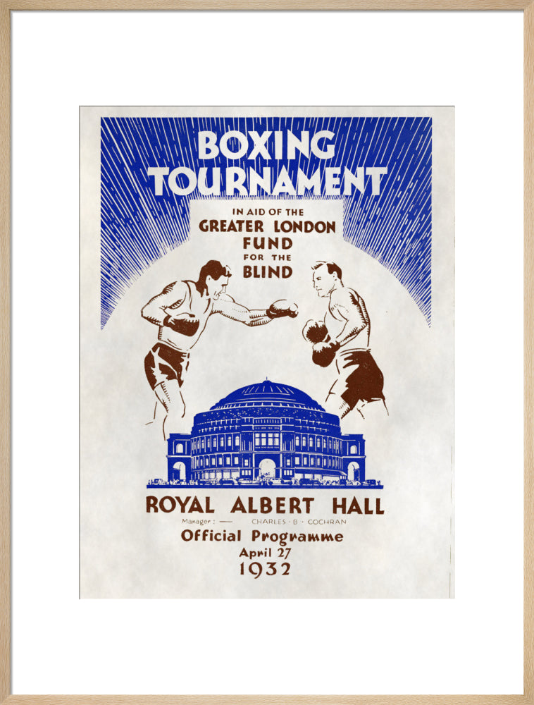 Boxing Tournament in aid of the Greater London Fund for the Blind Art Print