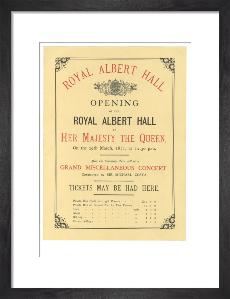 Opening of the Royal Albert Hall Art Print