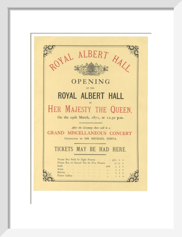 Opening of the Royal Albert Hall Art Print