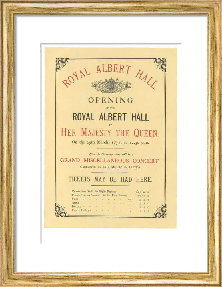 Opening of the Royal Albert Hall Art Print