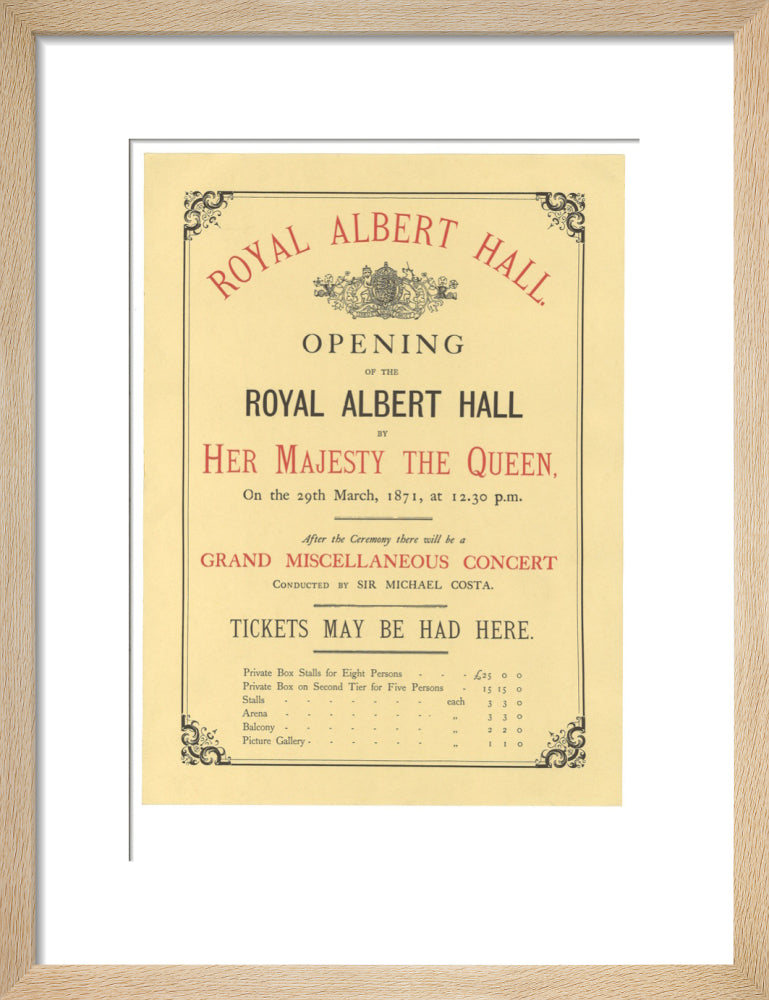 Opening of the Royal Albert Hall Art Print