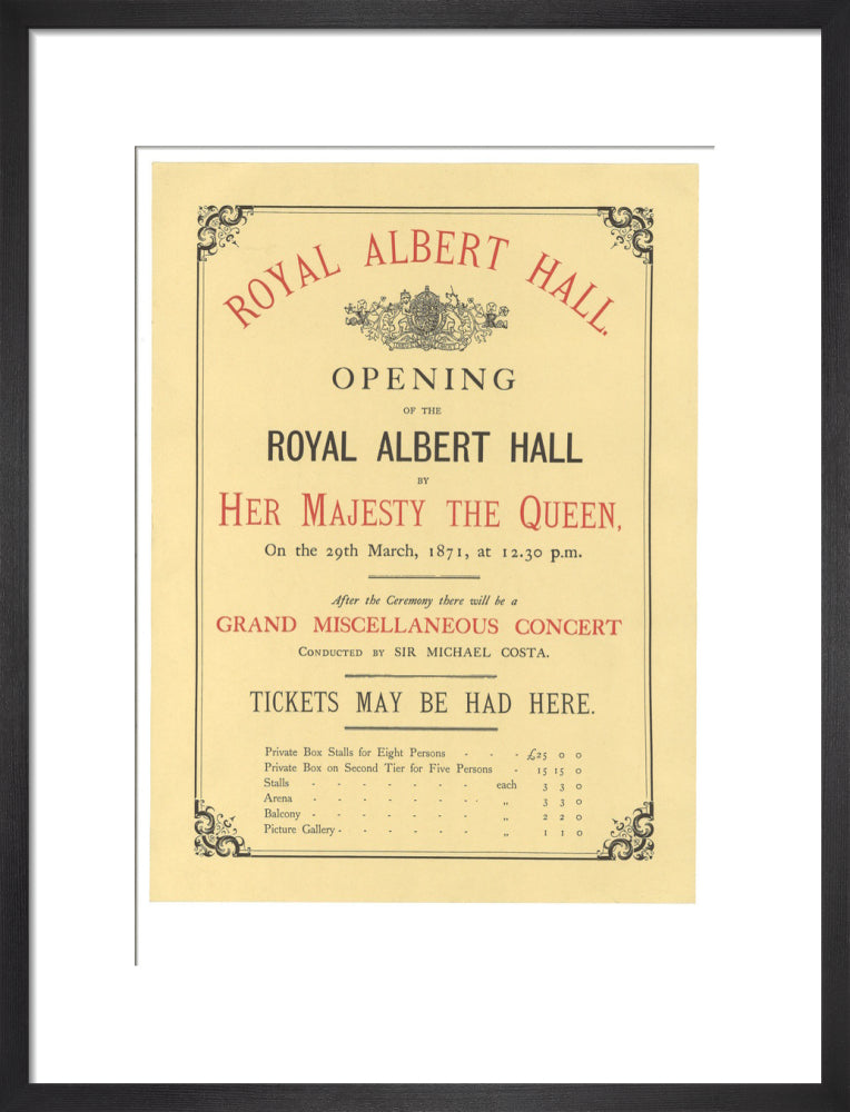 Opening of the Royal Albert Hall Art Print