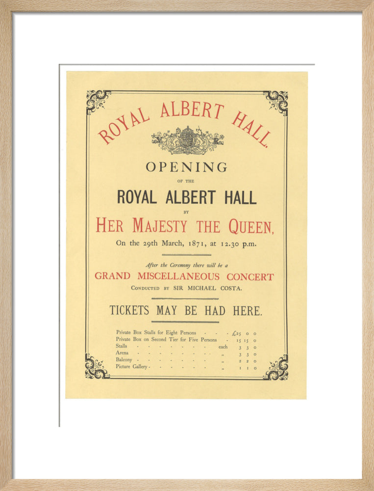 Opening of the Royal Albert Hall Art Print