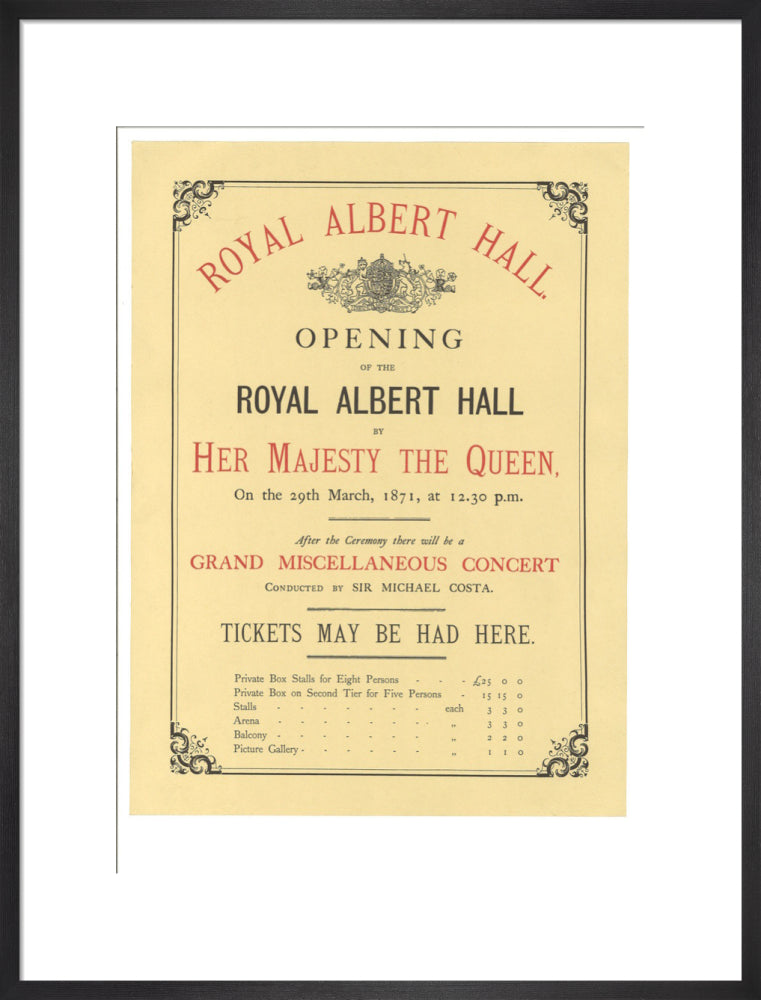 Opening of the Royal Albert Hall Art Print