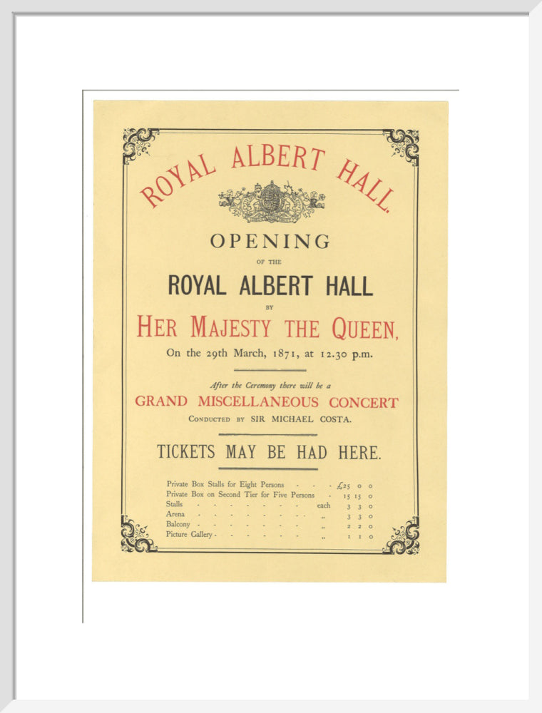 Opening of the Royal Albert Hall Art Print