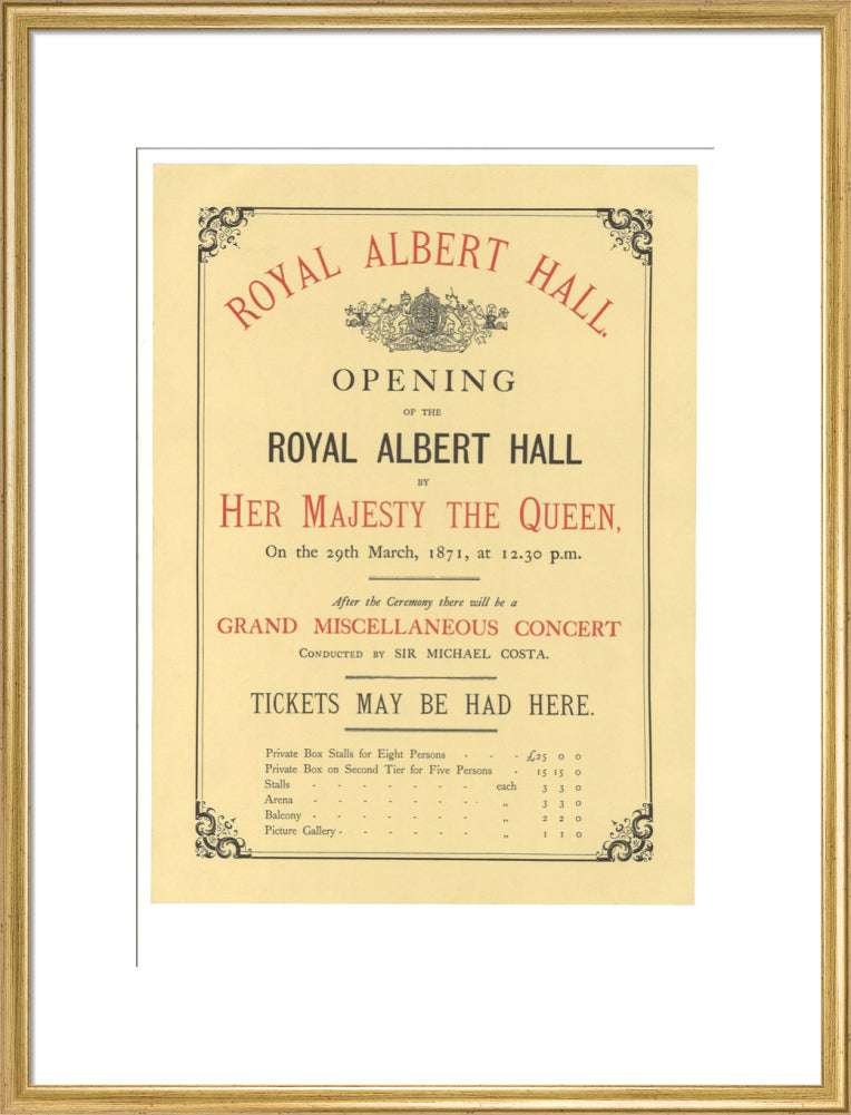 Opening of the Royal Albert Hall Art Print