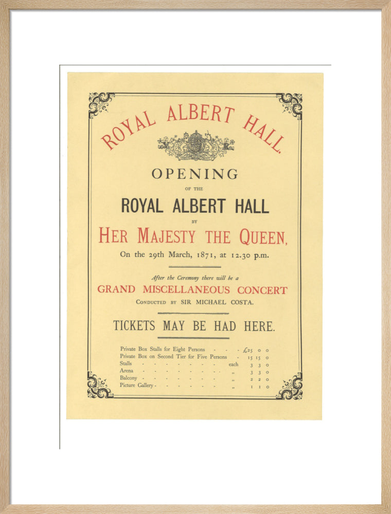 Opening of the Royal Albert Hall Art Print