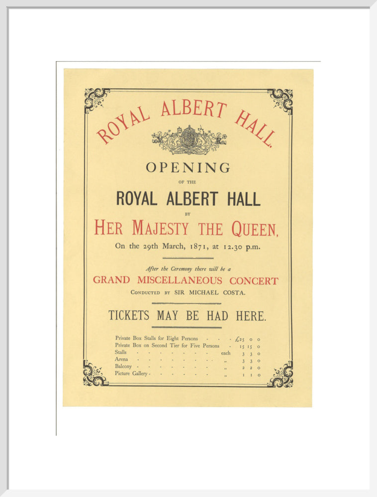 Opening of the Royal Albert Hall Art Print