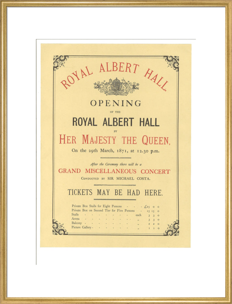 Opening of the Royal Albert Hall Art Print