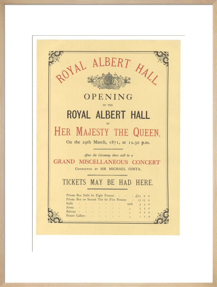 Opening of the Royal Albert Hall Art Print