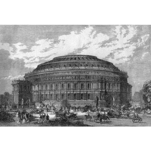 Construction illustration of the Royal Albert Hall in black and white. - Royal Albert Hall