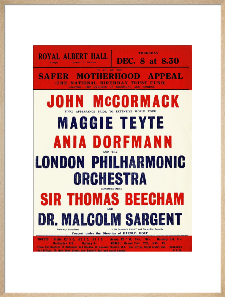 Grand Concert, in aid of the Safer Motherhood Appeal Art Print