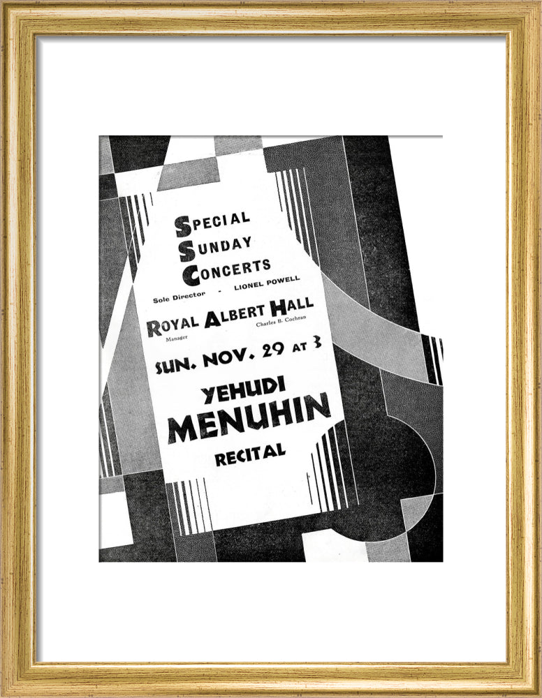 Yehudi Menuhin's Special Sunday Concerts (1931-1932 Season) Art Print