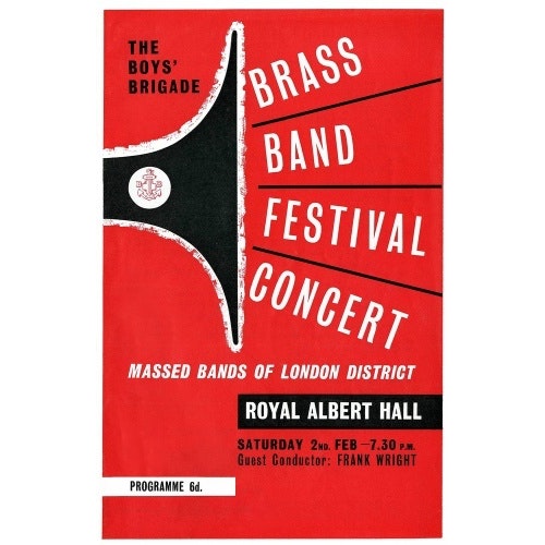 Programme for Boys' Brigade Brass Band Festival Concert, 2 February 1963 - Royal Albert Hall