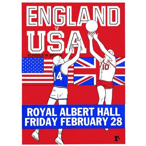 Programme for English Schools Basketball Tournament - England v. USA, 28 February 1969 - Royal Albert Hall
