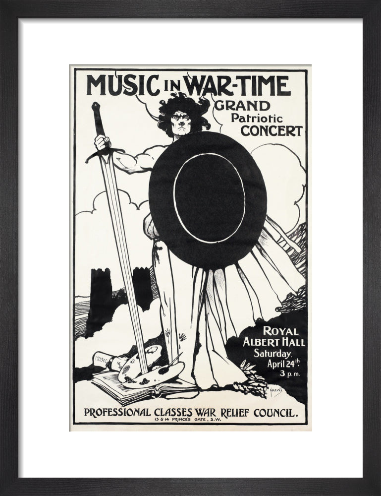 Grand Patriotic Concert, in aid of the Professional Classes War Relief Council and Recruiting Art Print