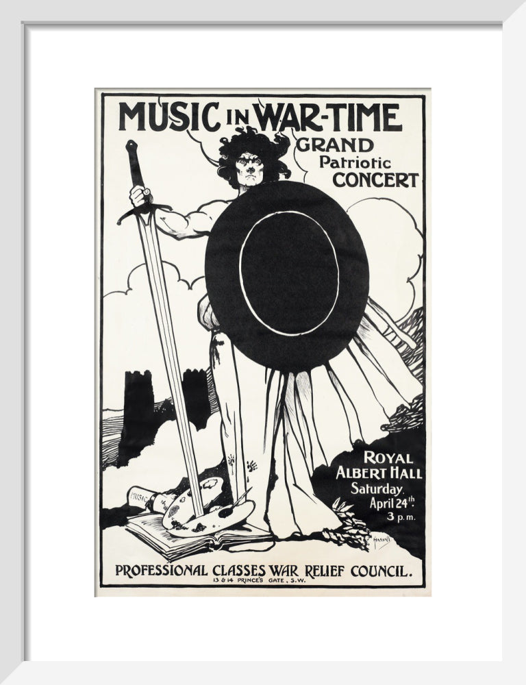 Grand Patriotic Concert, in aid of the Professional Classes War Relief Council and Recruiting Art Print