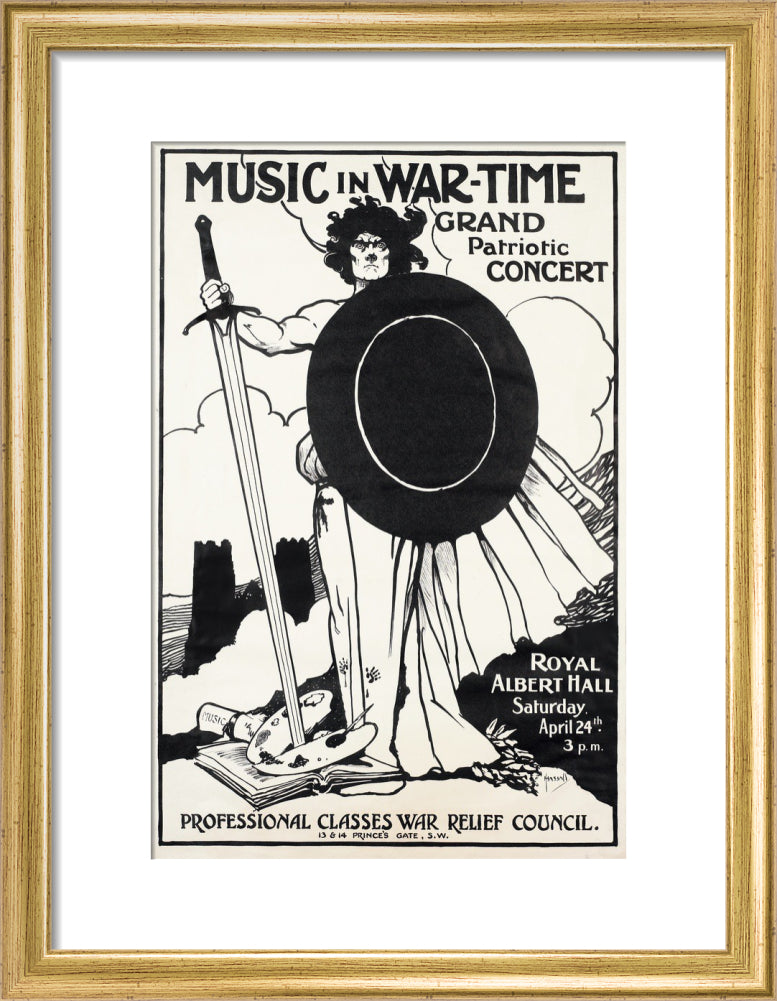Grand Patriotic Concert, in aid of the Professional Classes War Relief Council and Recruiting Art Print