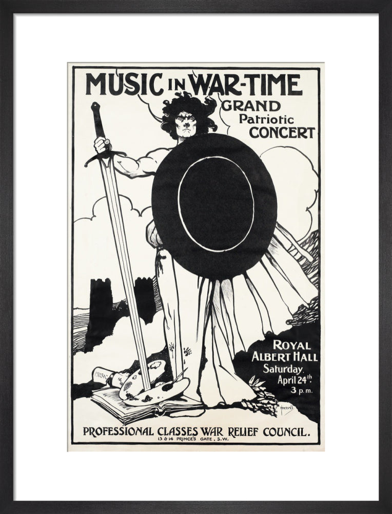 Grand Patriotic Concert, in aid of the Professional Classes War Relief Council and Recruiting Art Print