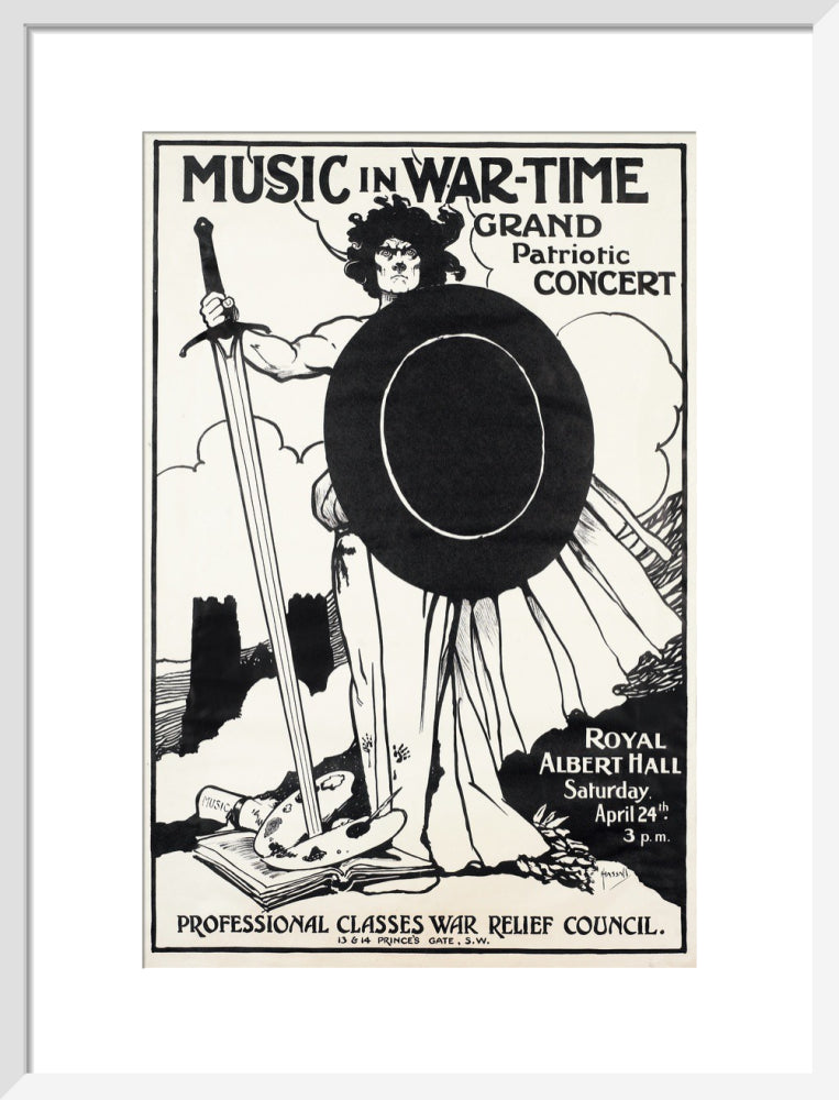 Grand Patriotic Concert, in aid of the Professional Classes War Relief Council and Recruiting Art Print