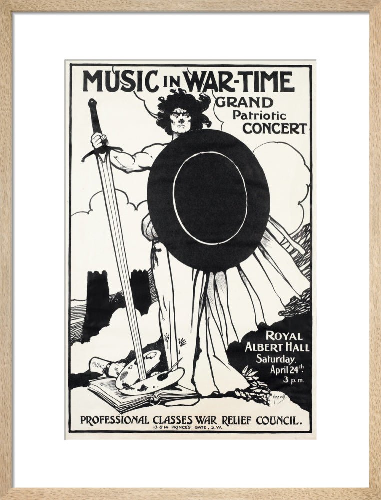 Grand Patriotic Concert, in aid of the Professional Classes War Relief Council and Recruiting Art Print