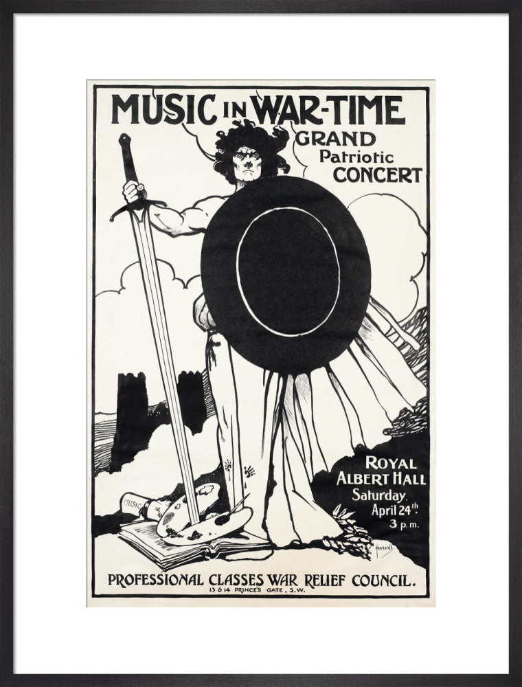 Grand Patriotic Concert, in aid of the Professional Classes War Relief Council and Recruiting Art Print