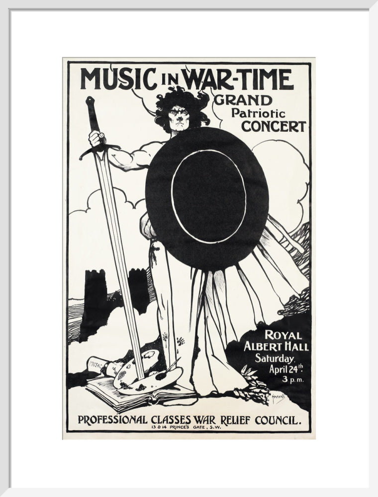 Grand Patriotic Concert, in aid of the Professional Classes War Relief Council and Recruiting Art Print