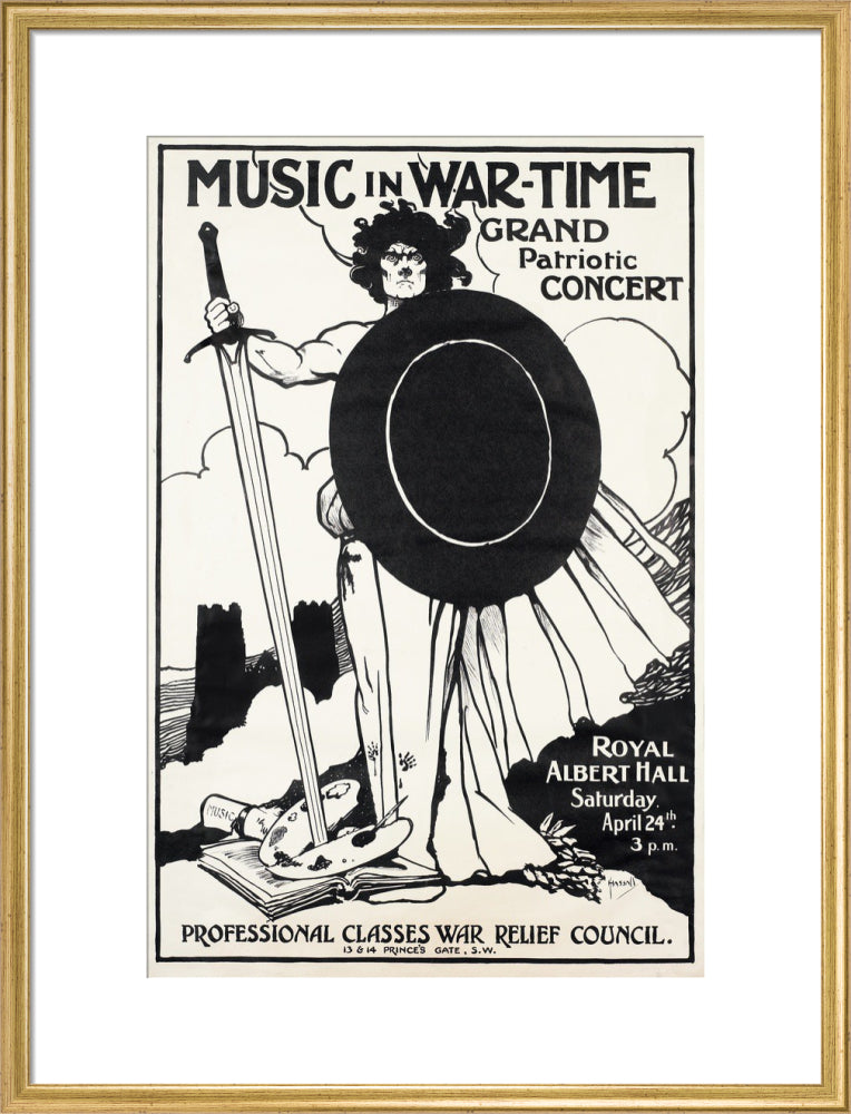 Grand Patriotic Concert, in aid of the Professional Classes War Relief Council and Recruiting Art Print