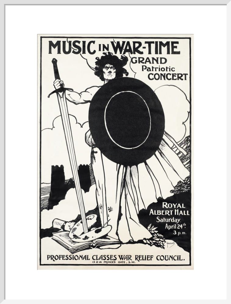 Grand Patriotic Concert, in aid of the Professional Classes War Relief Council and Recruiting Art Print